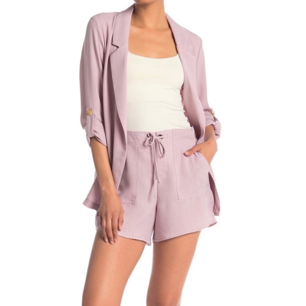 Melloday drawstring waist lilac shorts w pockets!